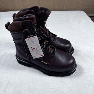 HyTest‎ Work Boots Mens Size 8.5 Brown Waterproof Insulated Safety ContourMet